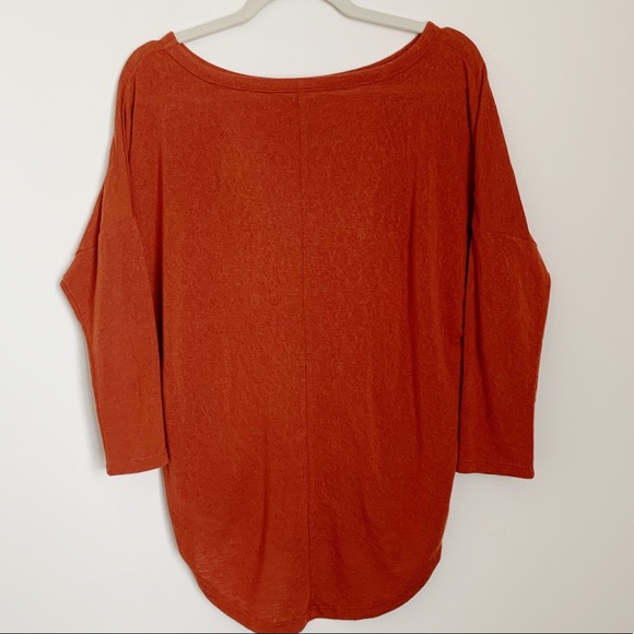 Loft Rust Drop Shoulder High-Low Hem Sweater S - Picture 2 of 4
